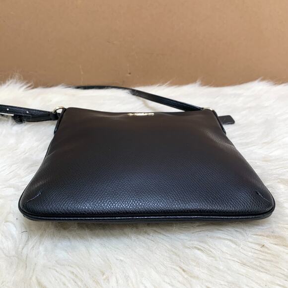 COACH Black Crossgrain Leather Large Slim N/S Swing Pack Crossbody F36063 - Picture 7 of 14
